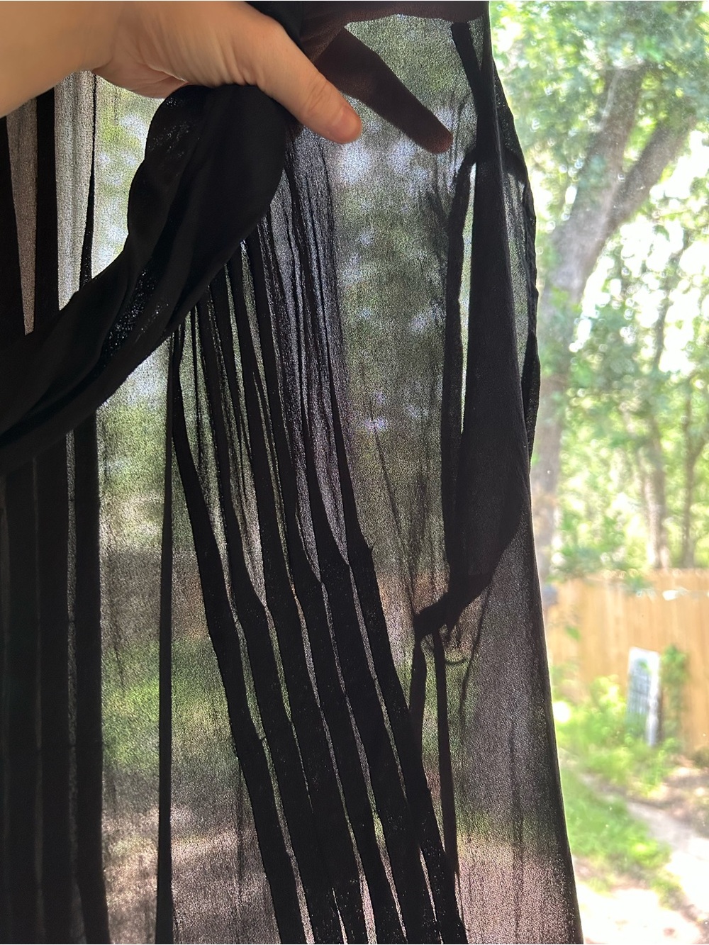 Soft Surroundings Sheer Black Pleated Short-Sleeve Tunic - Picture 13 of 13
